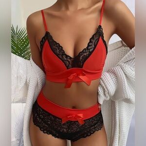 Sexy Lingerie Red and Black Set